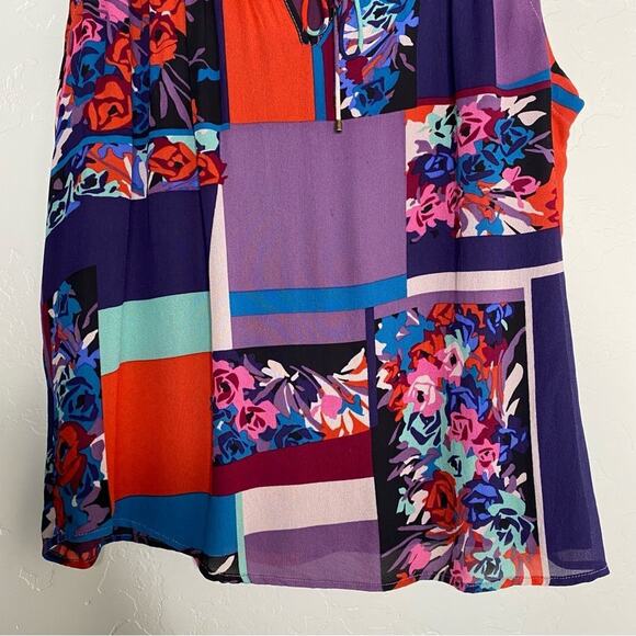 Maeve x Anthropologie Anderson Patchwork Floral Color Block Blouse Medium - Picture 3 of 9